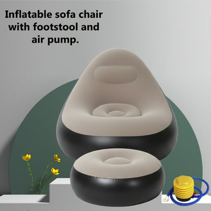 Inflatable Furniture shown in the Brown Sofa Set (Sofa + Footstool + Foot Pump) option