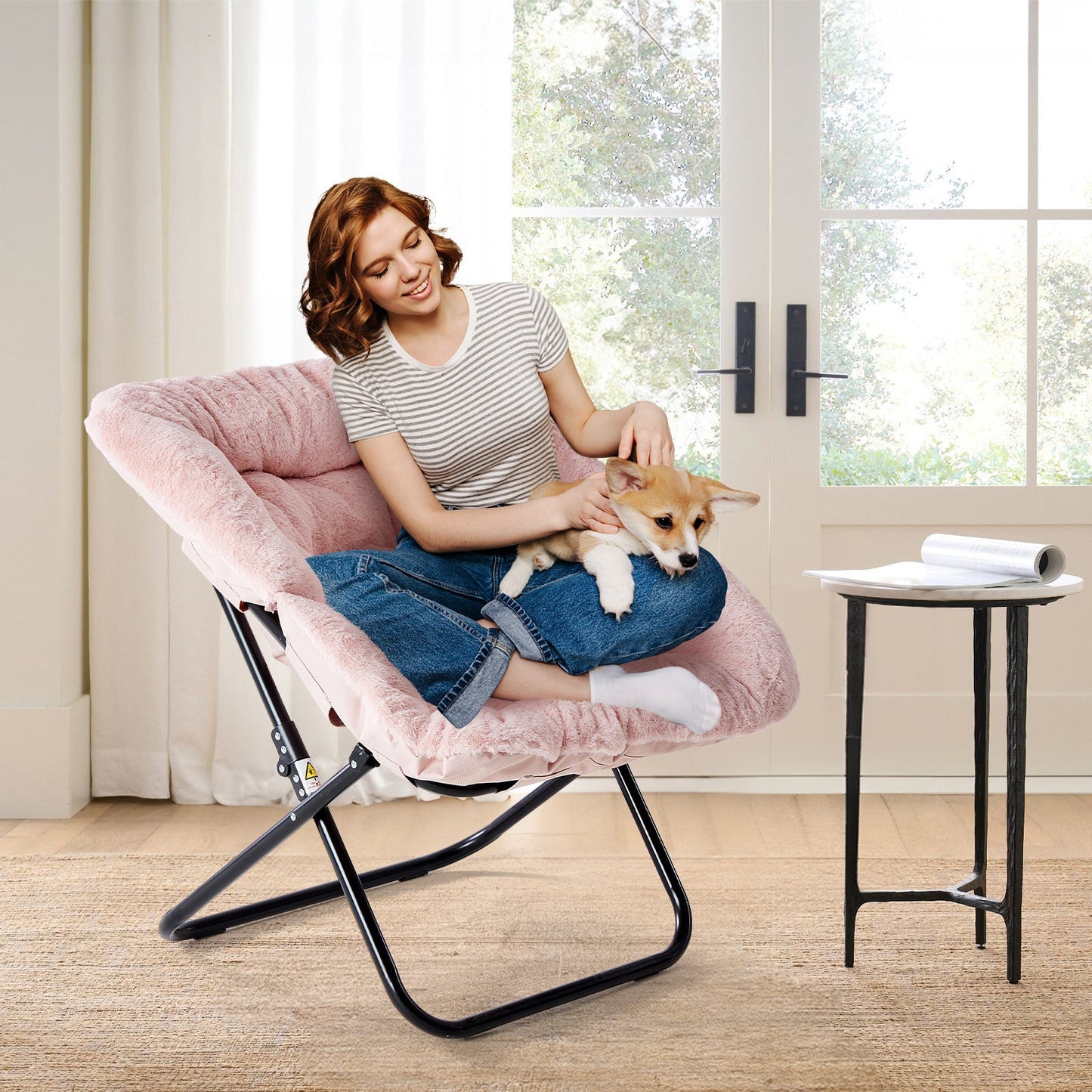 Foldable Lounge Chair with Multiple Color Options for Bedroom detail image - detail view 13