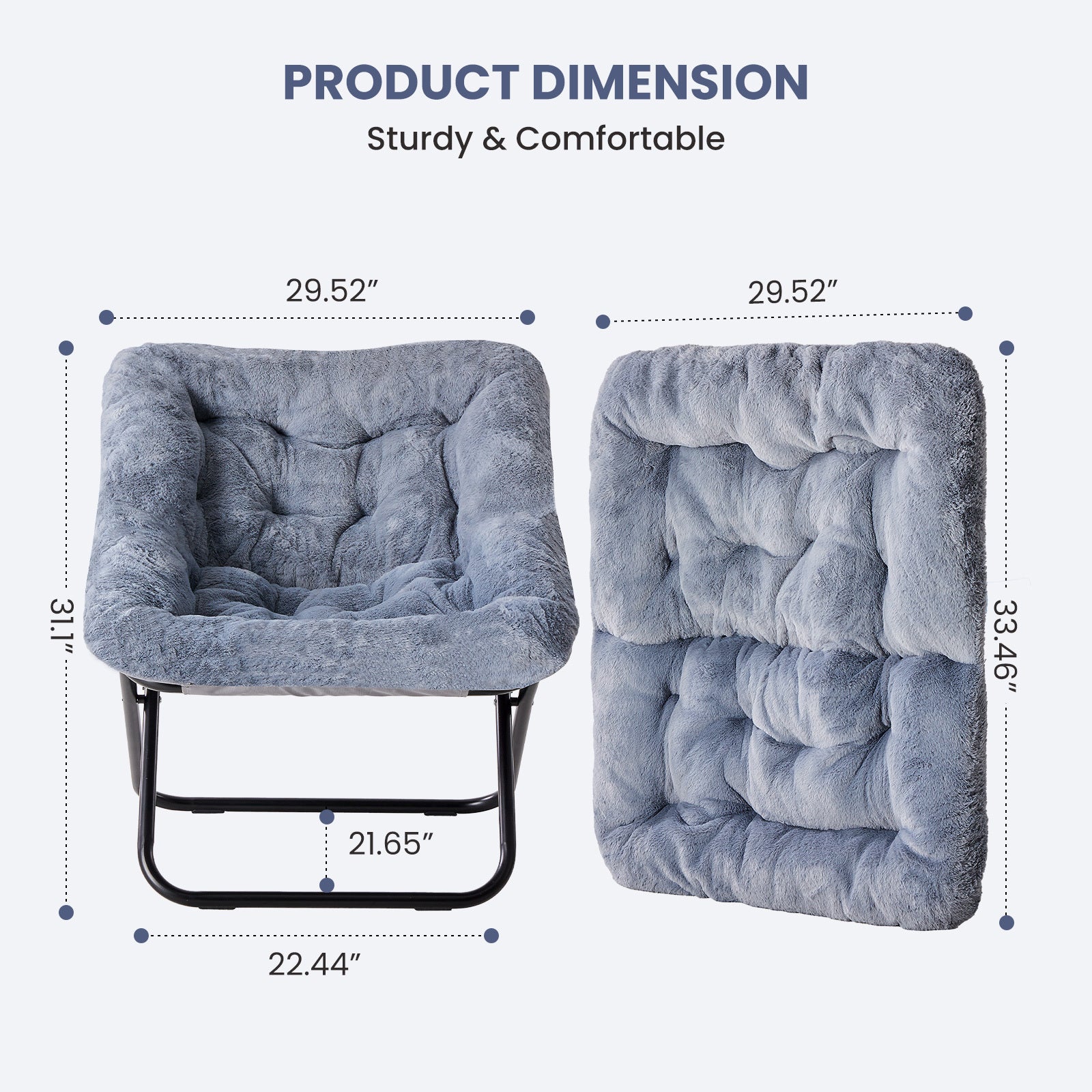 Foldable Lounge Chair with Multiple Color Options for Bedroom detail image - detail view 16