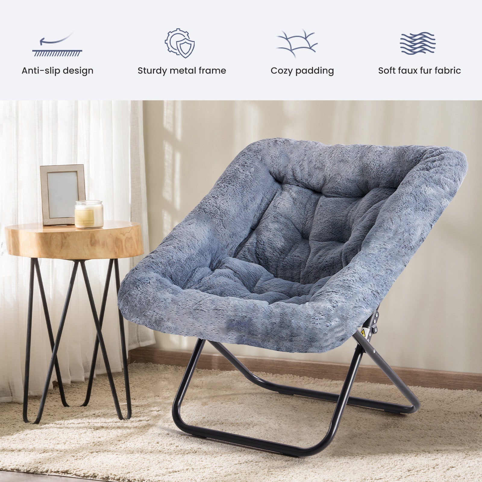 Foldable Lounge Chair with Multiple Color Options for Bedroom detail image - detail view 17
