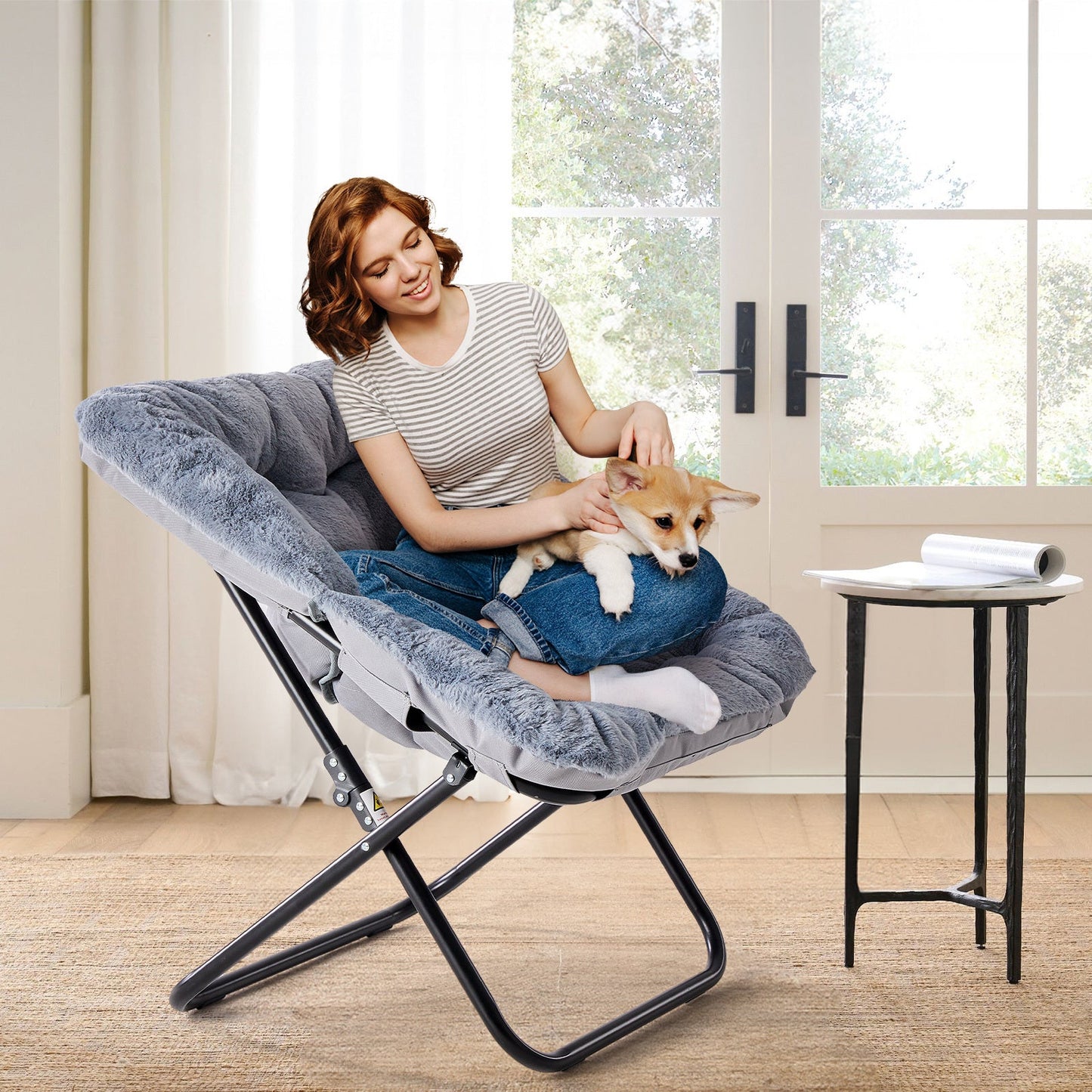 Foldable Lounge Chair with Multiple Color Options for Bedroom detail image - detail view 19