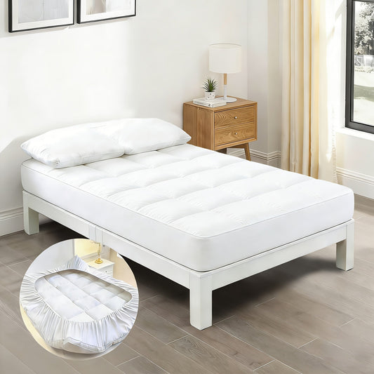 Mattress Toppers, Folding Bed Topper Roll-Up - Soft Portable Mattress Pad for Bed Frame shown in the main product view