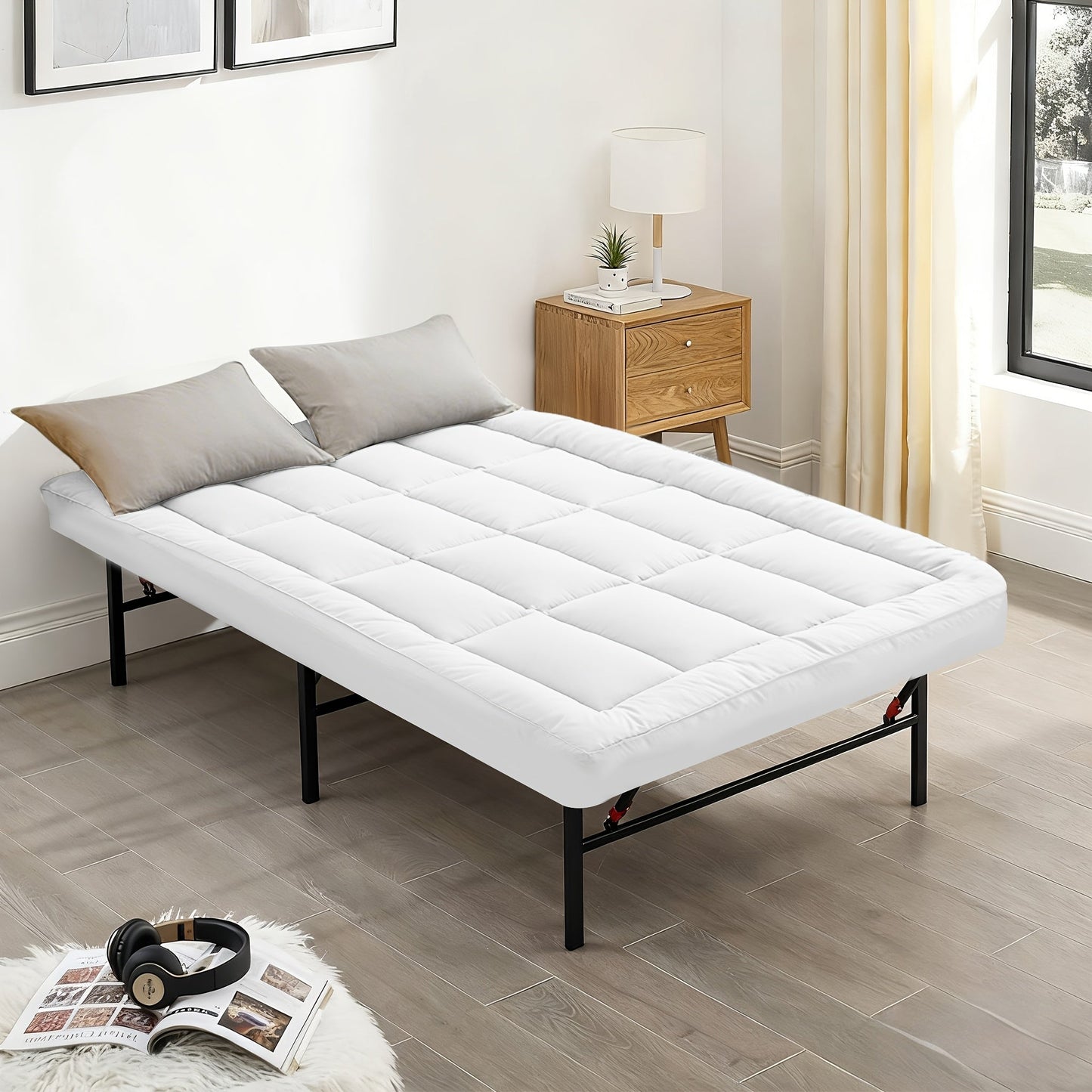 Mattress Toppers shown in the White 01, King option