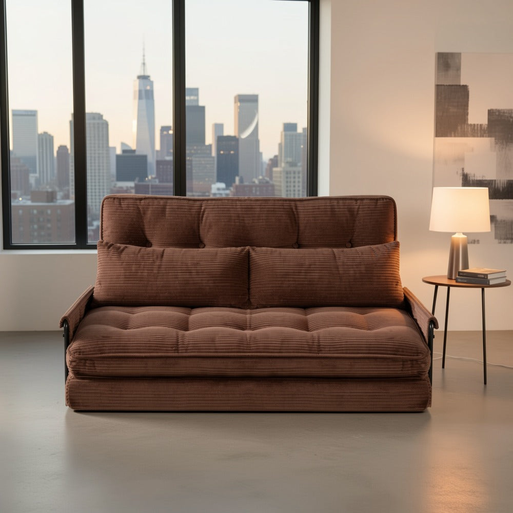 Foldable Metal Sofa Bed with Fold-Out Lounger for Comfortable Everyday Seating in Bedroom detail image - detail view 10