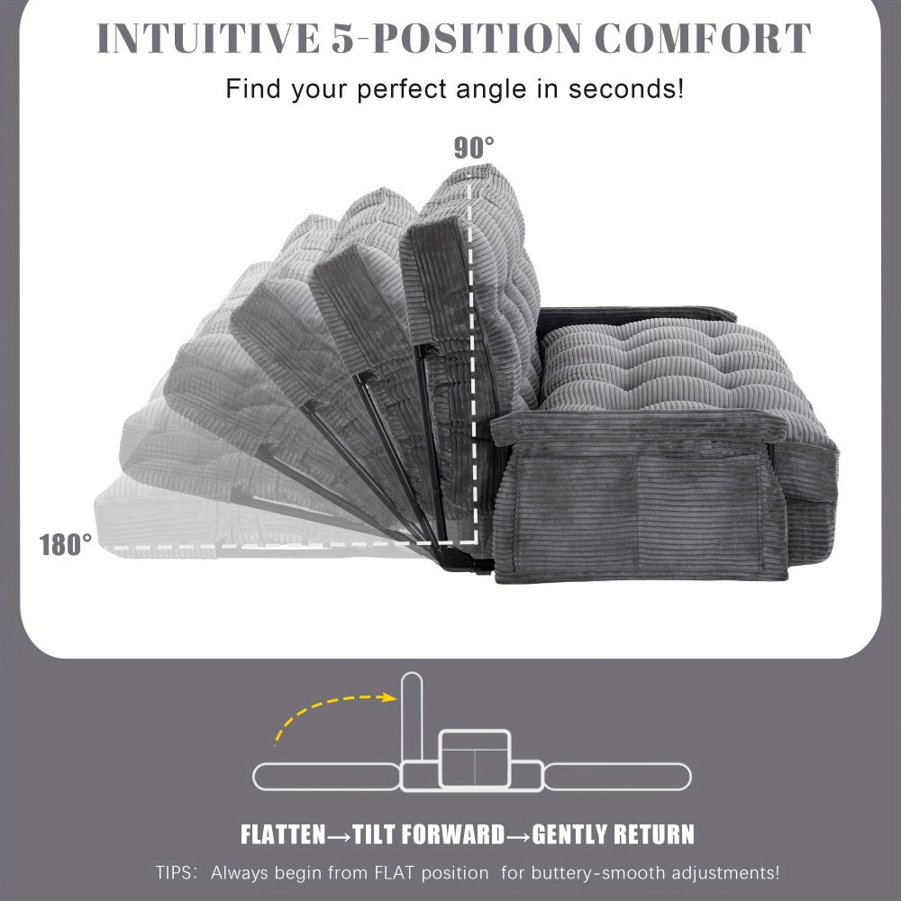 Foldable Metal Sofa Bed with Fold-Out Lounger for Comfortable Everyday Seating in Bedroom detail image - detail view 16