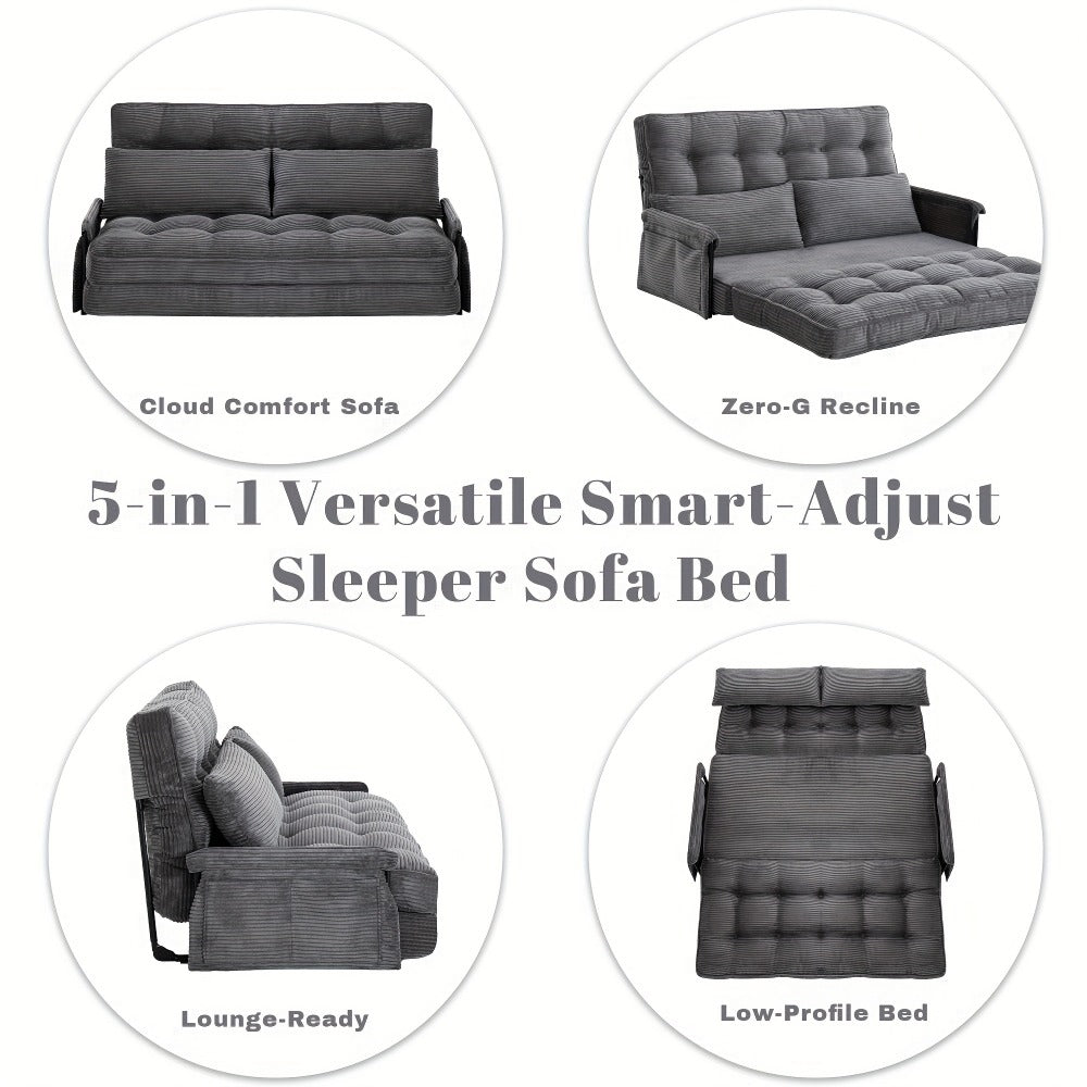 Foldable Metal Sofa Bed with Fold-Out Lounger for Comfortable Everyday Seating in Bedroom detail image - detail view 17