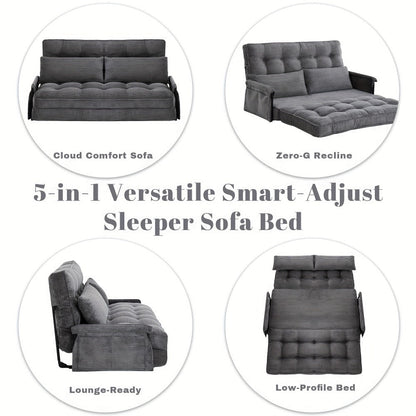 Foldable Metal Sofa Bed with Fold-Out Lounger for Comfortable Everyday Seating in Bedroom detail image - detail view 17