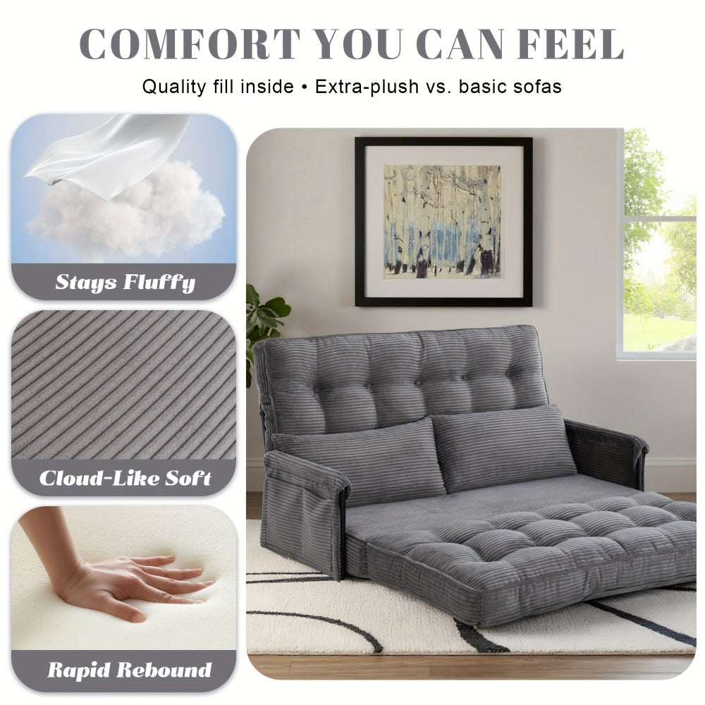 Foldable Metal Sofa Bed with Fold-Out Lounger for Comfortable Everyday Seating in Bedroom detail image - detail view 19