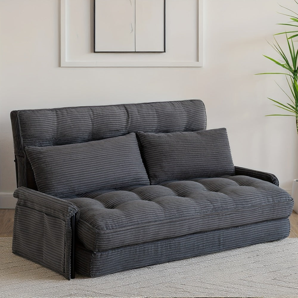 Foldable Metal Sofa Bed with Fold-Out Lounger for Comfortable Everyday Seating in Bedroom detail image - detail view 3