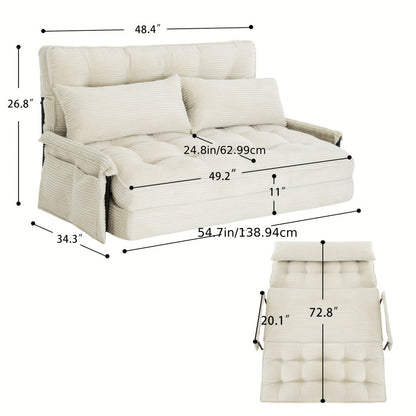 Foldable Metal Sofa Bed with Fold-Out Lounger for Comfortable Everyday Seating in Bedroom detail image - detail view 4