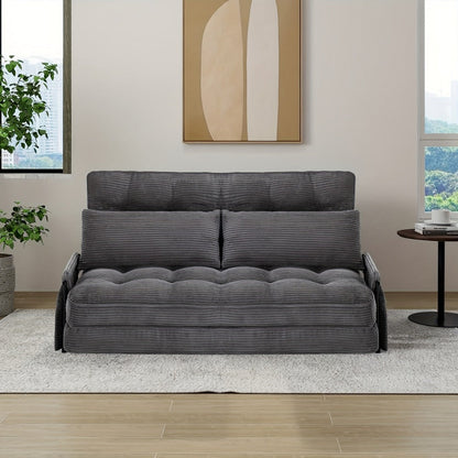 Sofa Bed, Convertible with Memory Foam, Foldable Sleeper Chair Corduroy Fabric Metal shown in the main product view