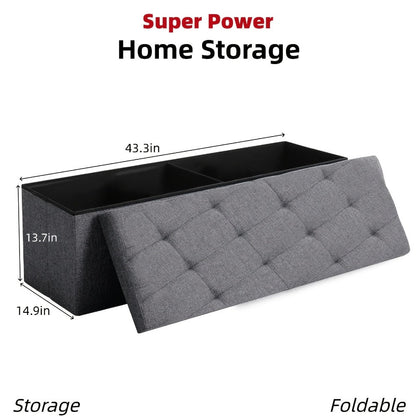 Foldable Ottoman with Waterproof Protection and Hidden Storage for Living Room detail image - detail view 7