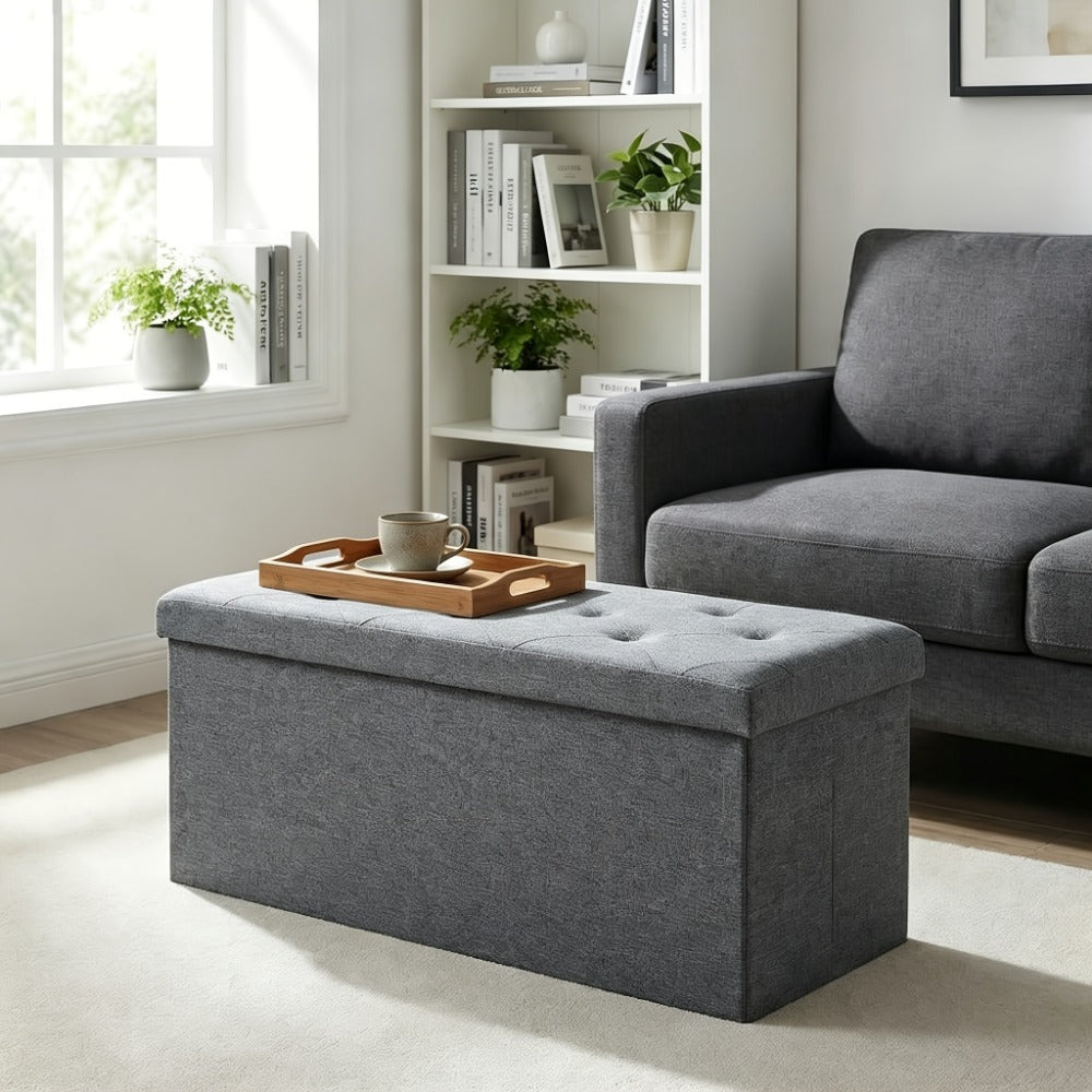 Foldable Ottoman with Waterproof Protection and Hidden Storage for Living Room detail image - detail view 9