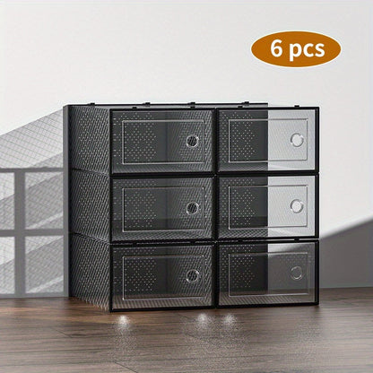 Shoe Storage Organizer shown in the Black, 6Pcs option
