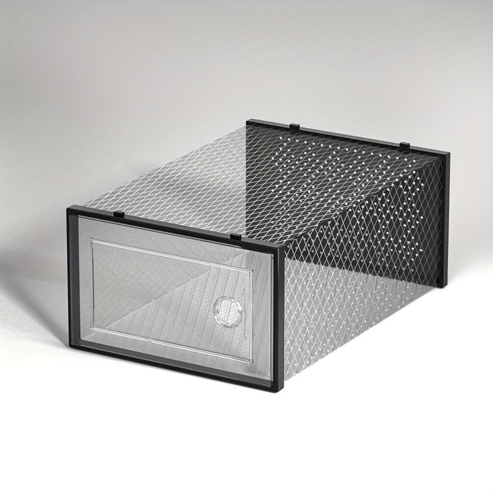 Foldable Plastic Shoe Storage Organizer with Stackable Design and Dustproof Cover detail image - detail view 14