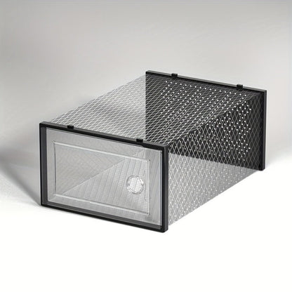 Foldable Plastic Shoe Storage Organizer with Stackable Design and Dustproof Cover detail image - detail view 14