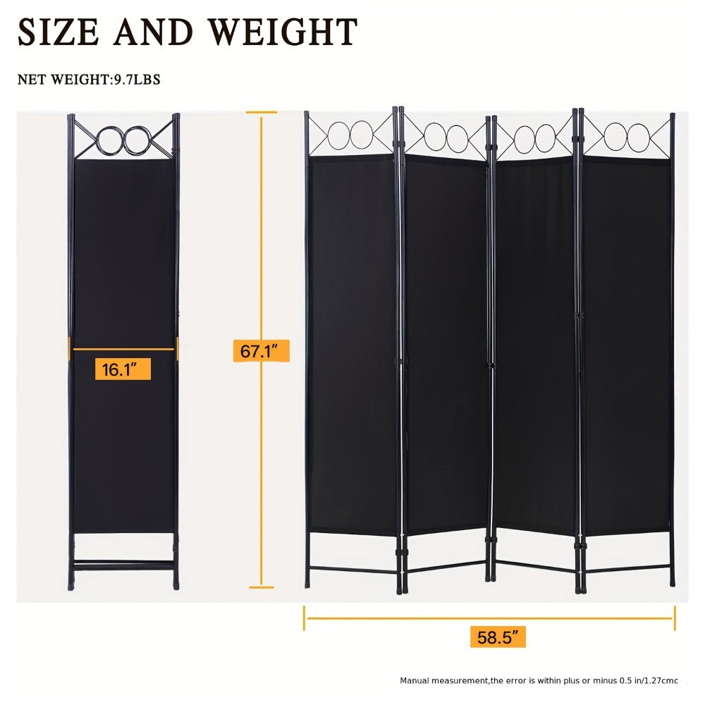 Foldable Room Divider with Added Privacy and Tool-Free Assembly detail image - detail view 4
