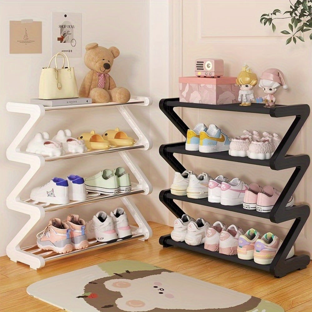 Shoe Rack, Foldable Z-Design Large Capacity Non-Woven Entryway Shoe Organizer shown in the main product view