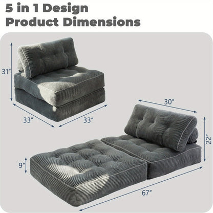 Foldable Sofa Bed with Fold-Out Lounger for Comfortable Everyday Seating detail image - detail view 4