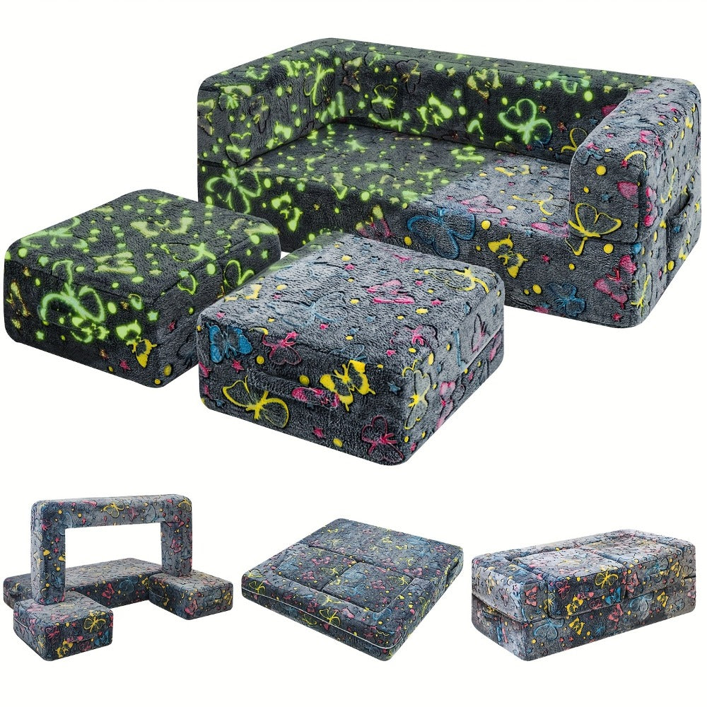 Foldable Sofa Bed with LED Lighting and Fold-Out Lounger for Bedroom detail image - detail view 11