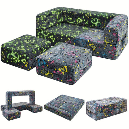 Foldable Sofa Bed with LED Lighting and Fold-Out Lounger for Bedroom detail image - detail view 11