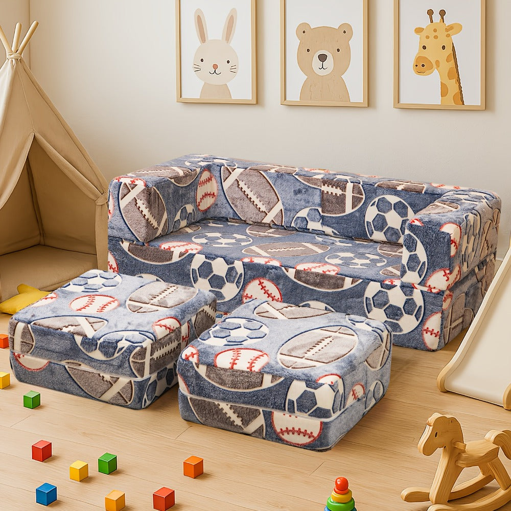 Foldable Sofa Bed with LED Lighting and Fold-Out Lounger for Bedroom detail image - detail view 13