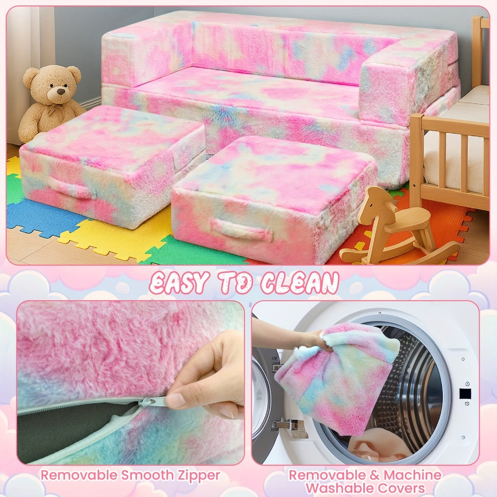 Foldable Sofa Bed with LED Lighting and Fold-Out Lounger for Bedroom detail image - detail view 15
