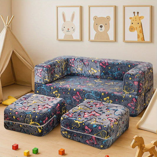 Sofa Bed, Folding with LED Lights Multifunctional Convertible Sofa Cushion Floor Couch shown in the main product view
