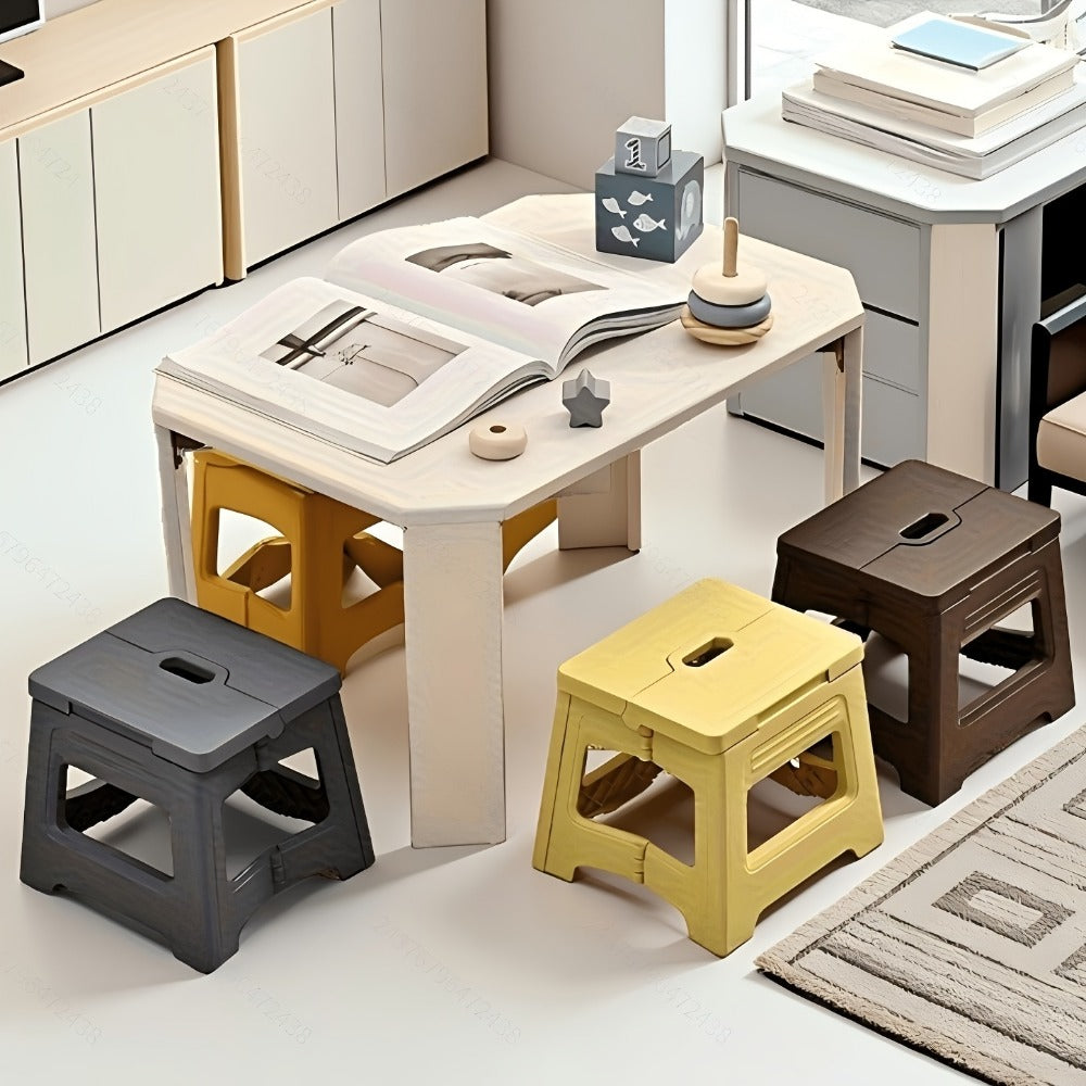Foldable Step Stools And Footstools with Non-Slip Base and Adjustable Height detail image