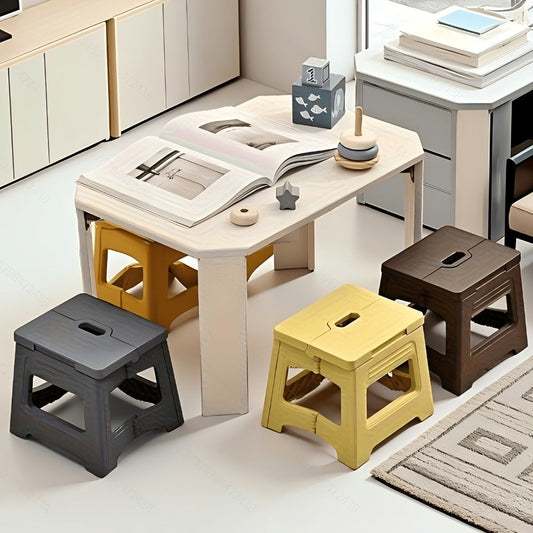 Foldable Step Stools And Footstools with Non-Slip Base and Adjustable Height detail image