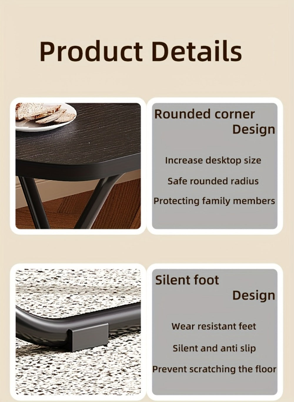 Foldable Tray Table with Tool-Free Assembly for Work, Display, and Everyday Use detail image - detail view 13