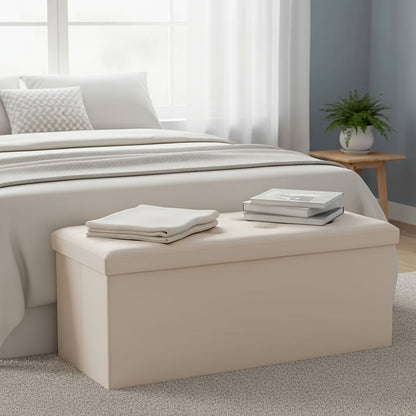 Ottoman shown in the Beige, 15.2"D x 43"W x 15.2"H option