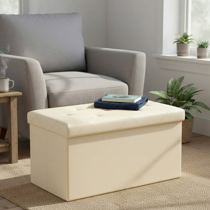 Foldable Upholstered Ottoman, Small Upholstered Footstool for Living Room detail image - detail view 11