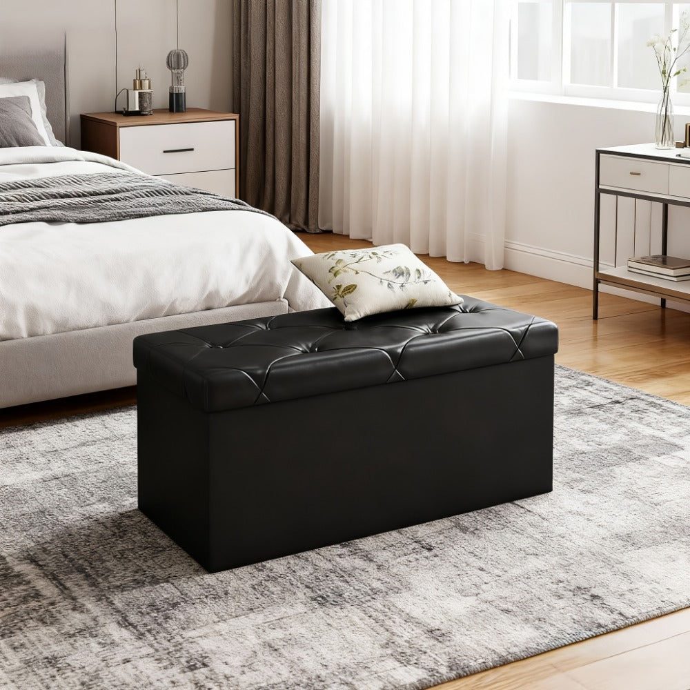 Foldable Upholstered Ottoman, Small Upholstered Footstool for Living Room detail image - detail view 15