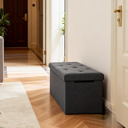 Foldable Upholstered Ottoman, Small Upholstered Footstool for Living Room detail image - detail view 20