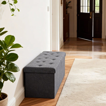 Foldable Upholstered Ottoman, Small Upholstered Footstool for Living Room detail image - detail view 21