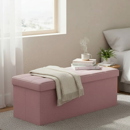 Foldable Upholstered Ottoman, Small Upholstered Footstool for Living Room detail image - detail view 23