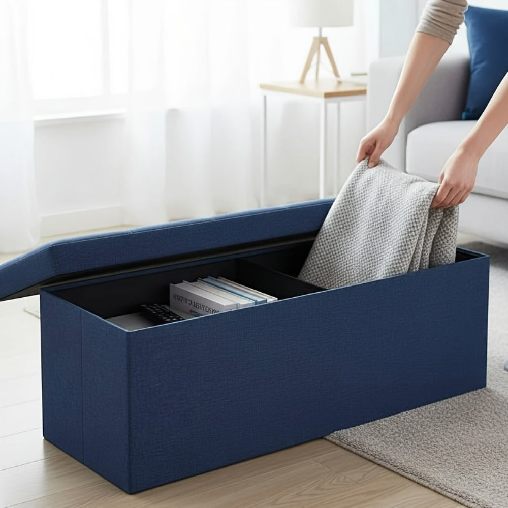 Foldable Upholstered Ottoman, Small Upholstered Footstool for Living Room detail image - detail view 25