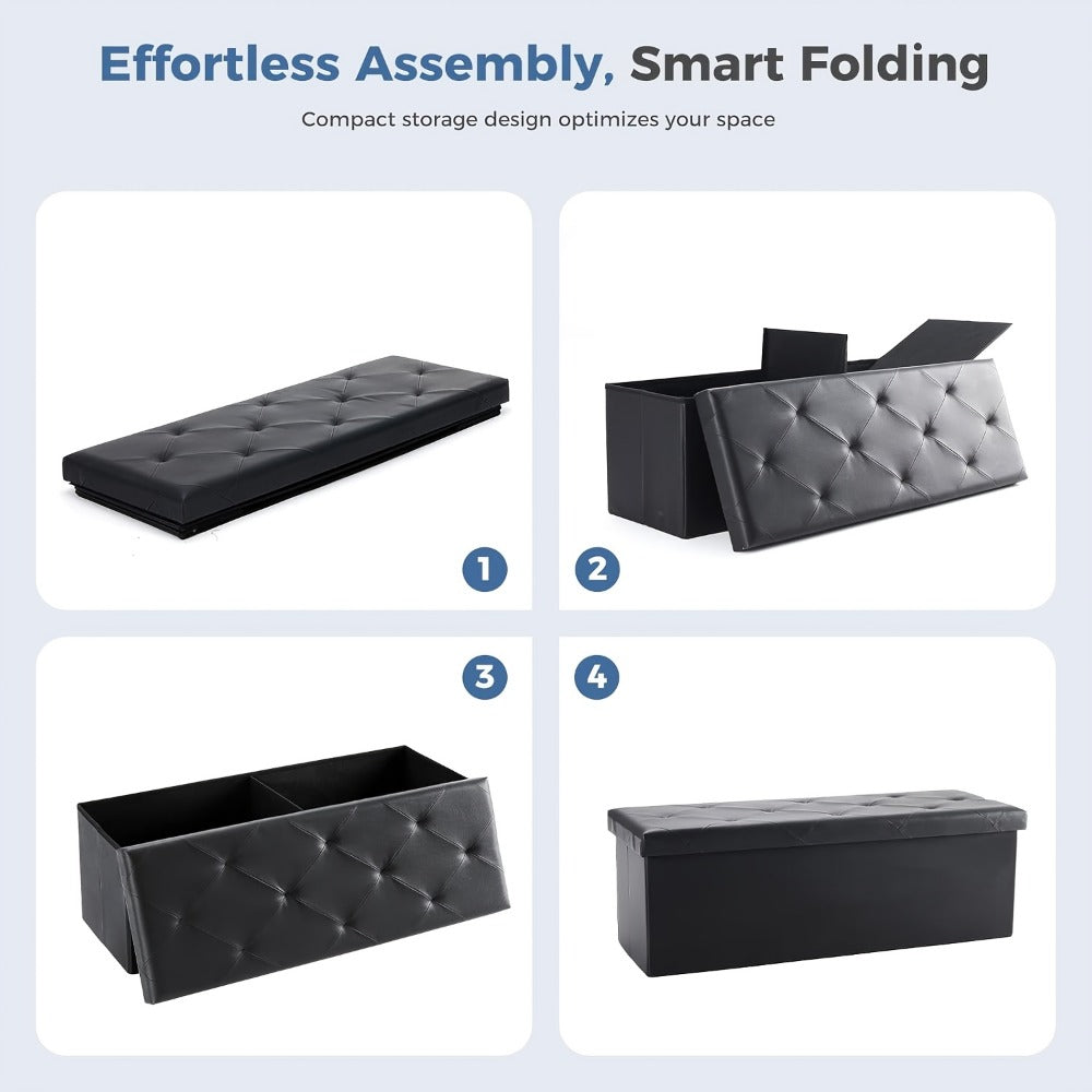 Foldable Upholstered Ottoman, Small Upholstered Footstool for Living Room detail image - detail view 27