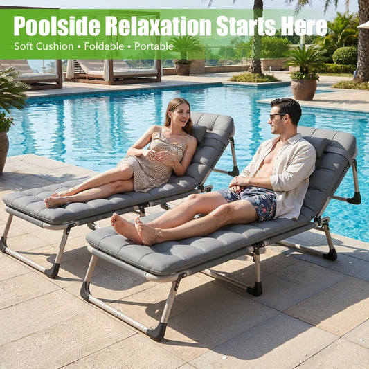 Folding Lounge Chair for Office Nap & Lunch Break with Optional Removable Pad, Ergonomic shown in the main product view