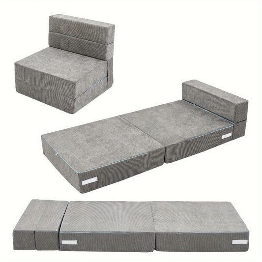 Folding Mattress, Tri-Fold Floor Sofa Bed, Portable Memory Foam Sleeping Mat Convertible shown in the main product view