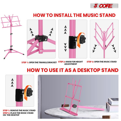 Folding Music Stand, Foldable, Adjustable, Core for Holding Sheet Music For Lessons detail image - detail view 4