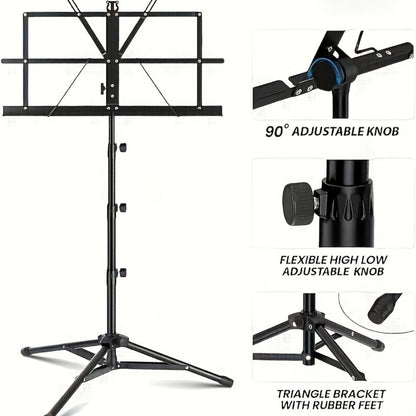 Folding Music Stand, Portable, Foldable, 2-in-1 for Holding Sheet Music For Lessons detail image - detail view 14