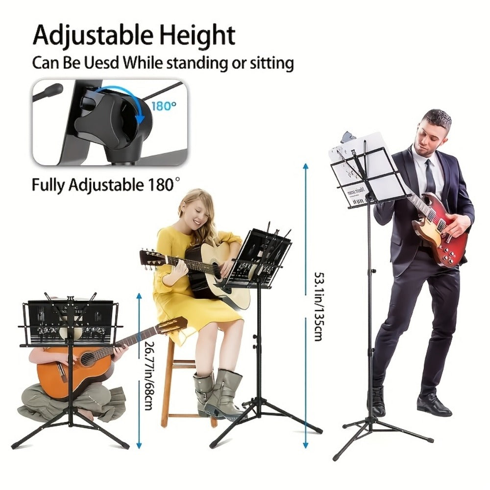 Folding Music Stand, Portable, Foldable, 2-in-1 for Holding Sheet Music For Lessons detail image - detail view 18
