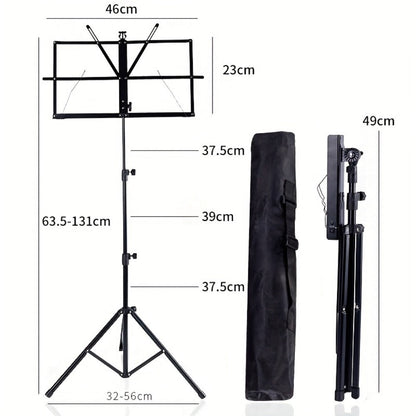 Folding Music Stand, Portable, Foldable, 2-in-1 for Holding Sheet Music For Lessons detail image - detail view 4