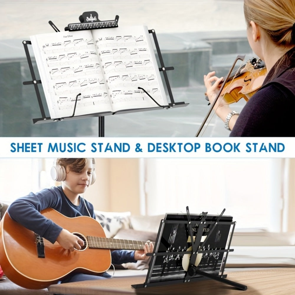 Folding Music Stand, Portable, Foldable, 2-in-1 for Holding Sheet Music For Lessons detail image - detail view 5