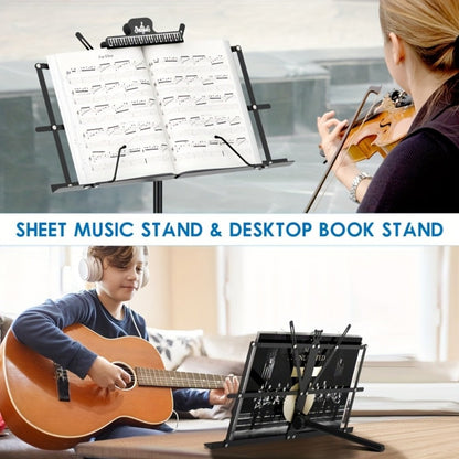 Folding Music Stand, Portable, Foldable, 2-in-1 for Holding Sheet Music For Lessons detail image - detail view 5