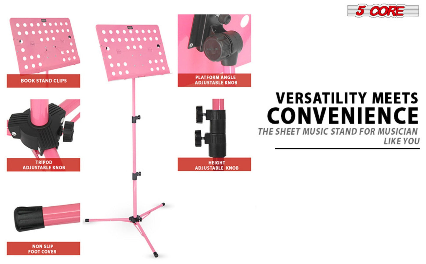 Folding Music Stand, Rechargeable, Foldable, Core for Holding Sheet Music For Lessons detail image - detail view 13