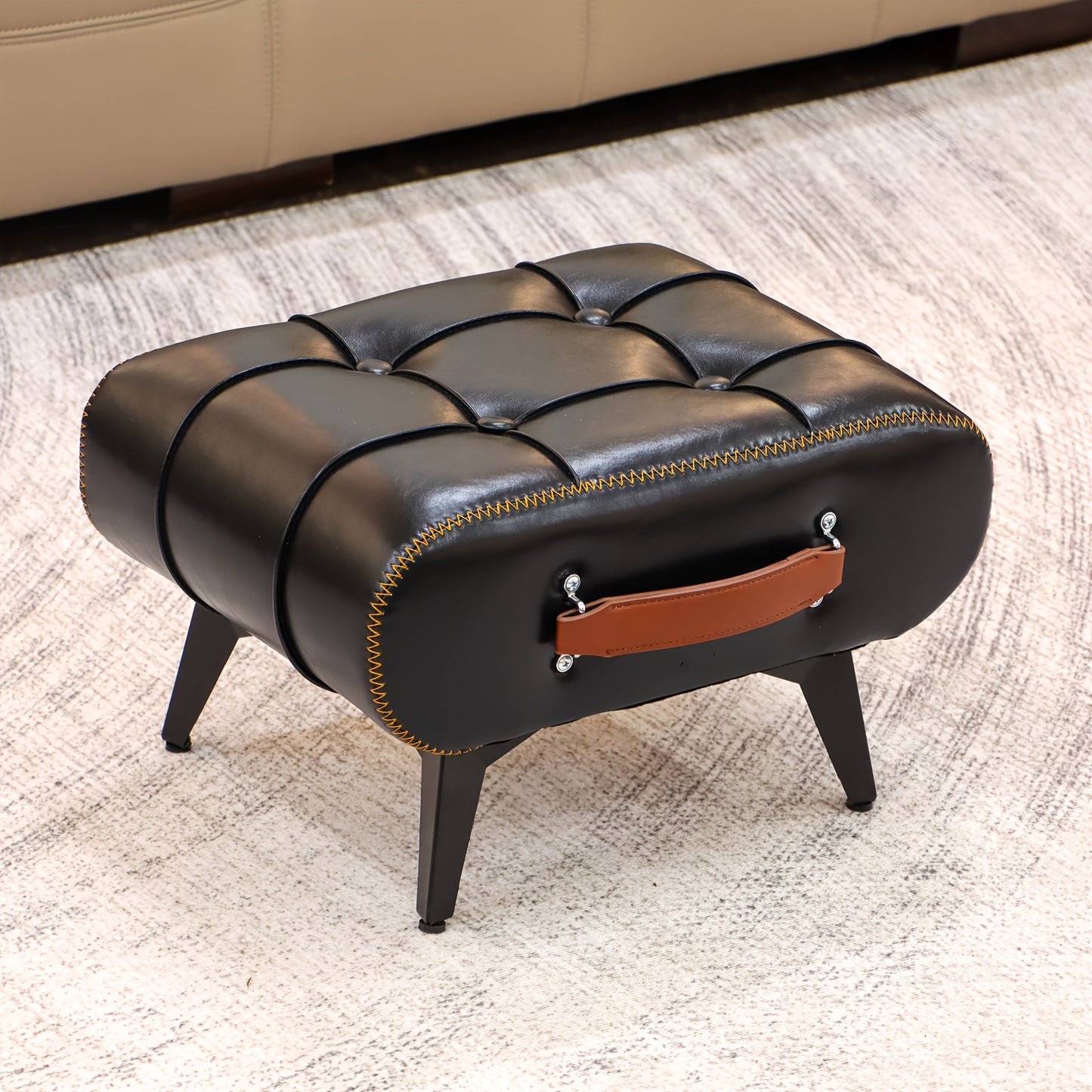 Footstool shown in the Black option