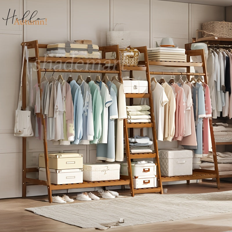 Clothes Rack shown in the brown, 75in option